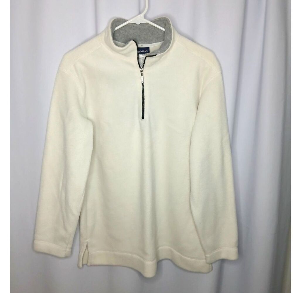 Catalina Quarter Zip Pullover Fleece Top Sweater Relaxed Sweatshirt Womens Small